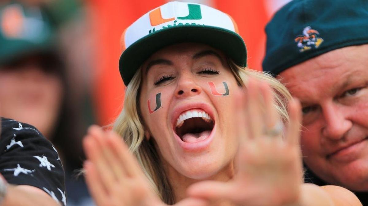 UM fans show their support as the Seminoles host the Miami Hurricanes at Doak Campbell Stadium in Tallahassee on Sat., Oct. 7, 2017.