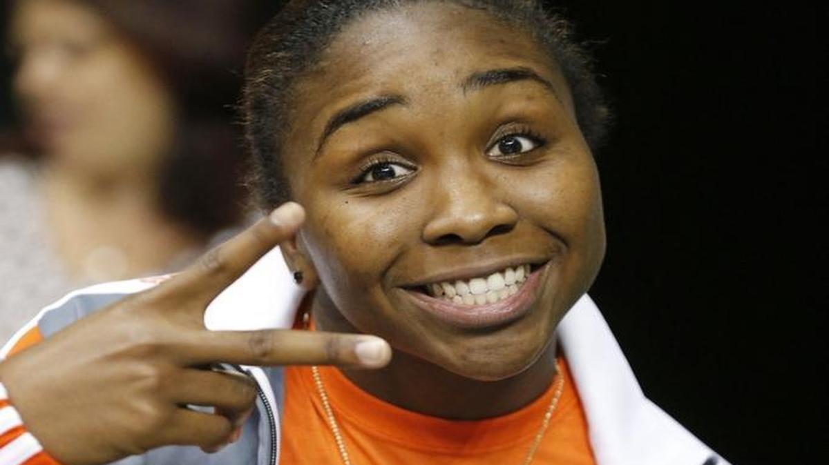 Jessica Thomas, shown during UM media day, scored 16 points to help the Canes beat Coppin State on Friday, Dec. 4, 2015.