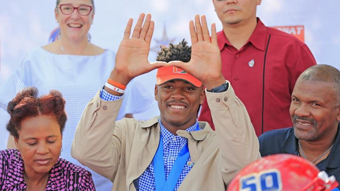 During Early National Signing Day Class 2A State champion Champagnat has Gregory Rousseau signing with UM on Wednesday, December 20, 2017. Rousseau did great in UM’s first spring scrimmage on April 7, 2018.