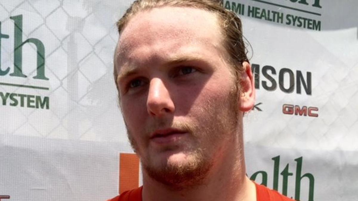 University of Miami linebacker Jamie Gordinier, who has had multiple reconstructive knee surgeries, announced on Twitter on Sunday, Dec. 31, 2017, that he is ending his football career.
