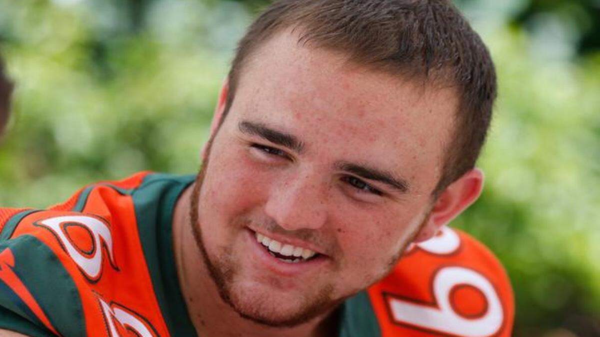 
Nick Linder during media day at the University of Miami on Friday, Aug. 15, 2014.
