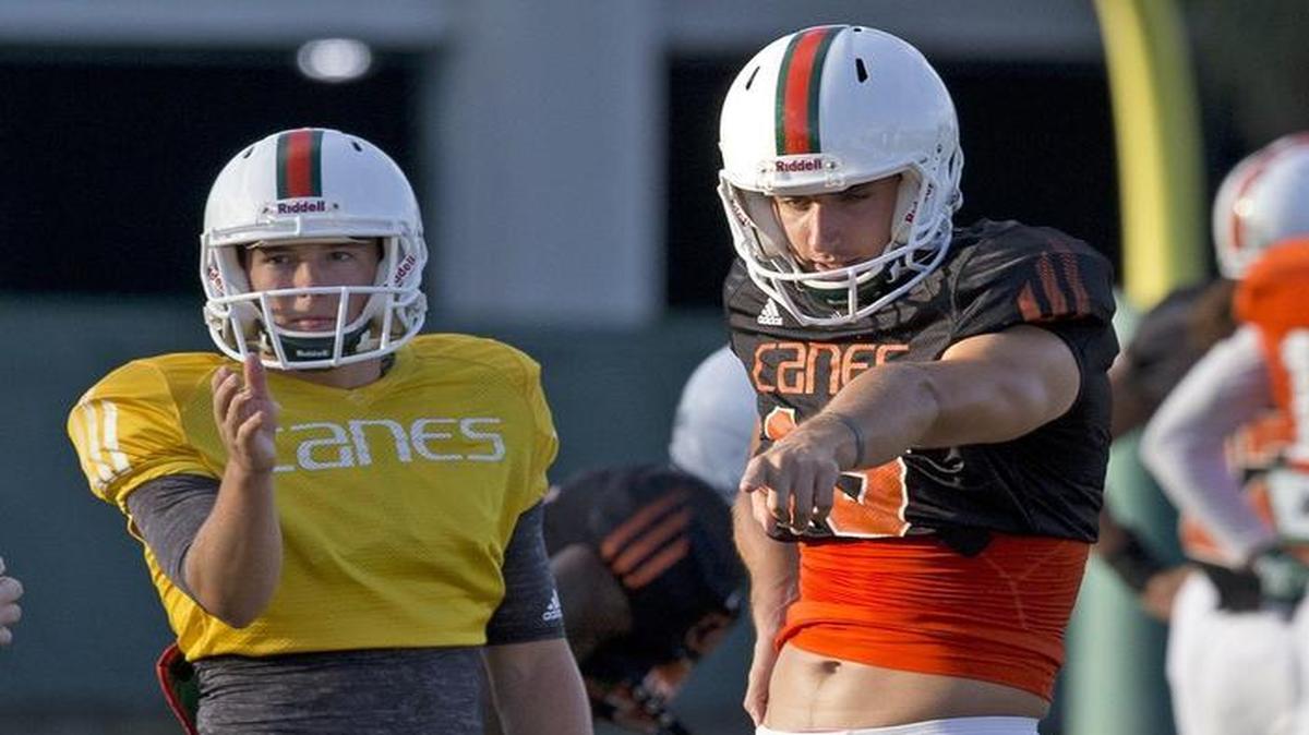 
Kicker Michael Badgley, left, and punter Justin Vogel expect to start this season.

