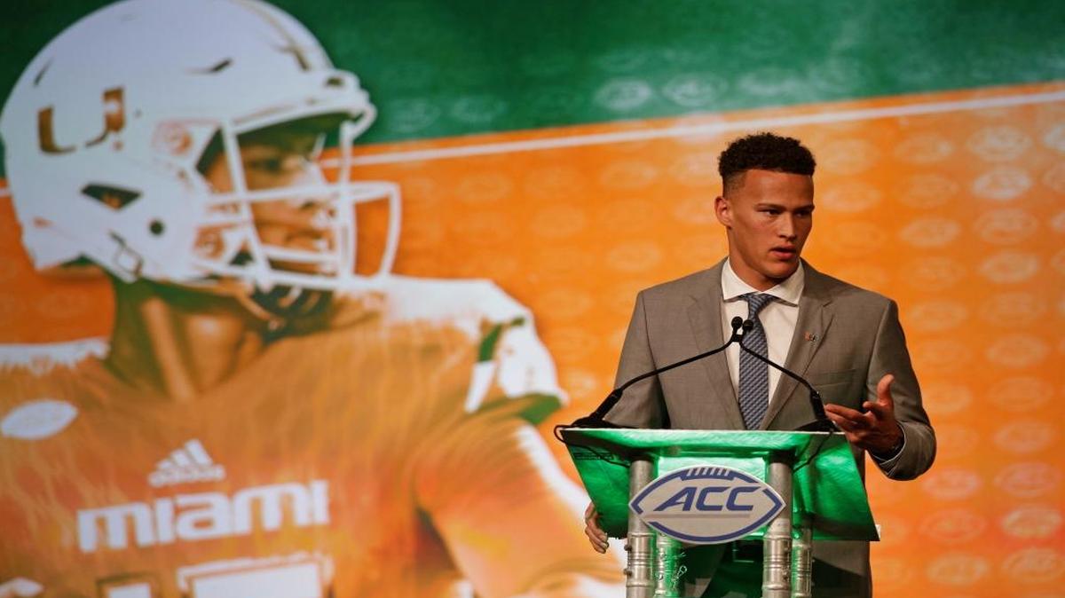UM’s Brad Kaaya answers a question during Thursday’s news conference.