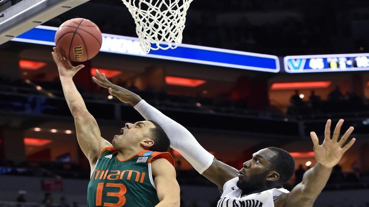 UM guard Angel Rodriguez, going up for layup past Villanova’s Daniel Ochefu during Thursday night’s Sweet 16 loss, is one of four seniors whose college careers are finished.