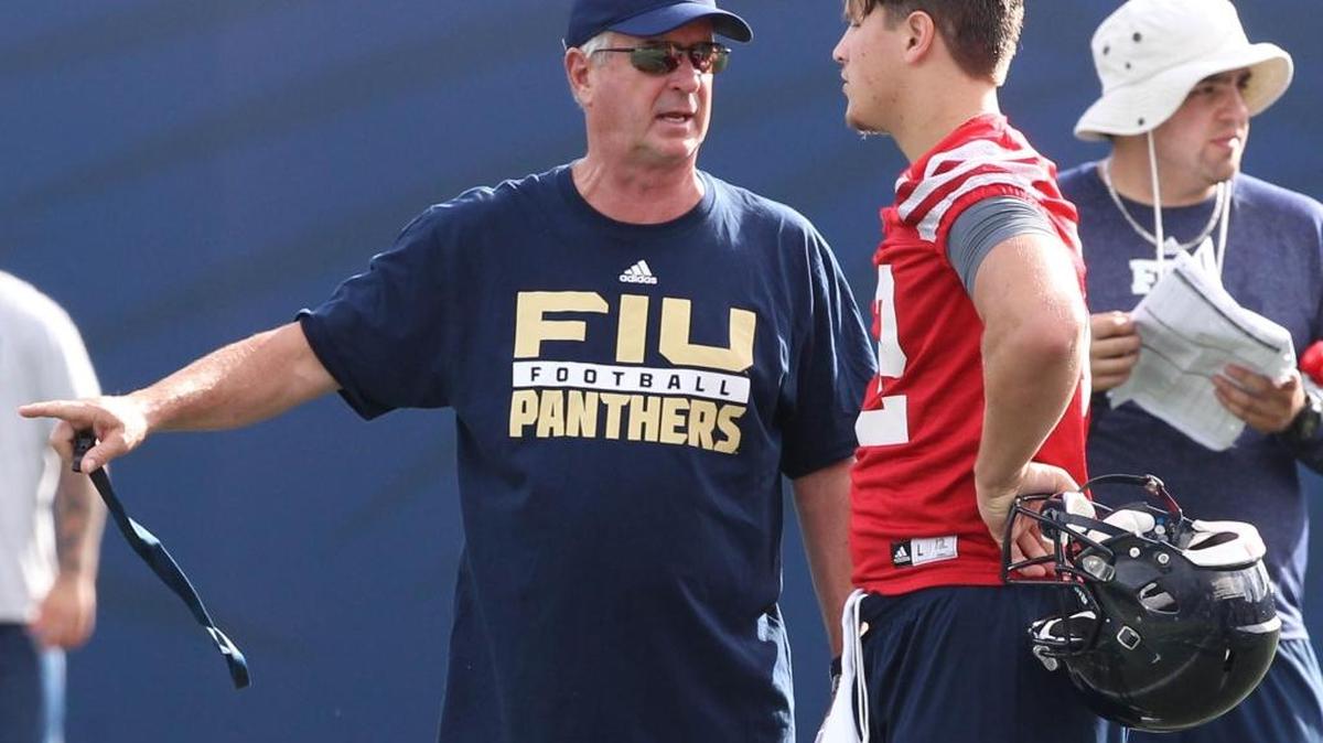 “We are going to have to get the run game going and control the time of possession,” said FIU coach Ron Turner, speaking with quarterback Alex McGough at practice.