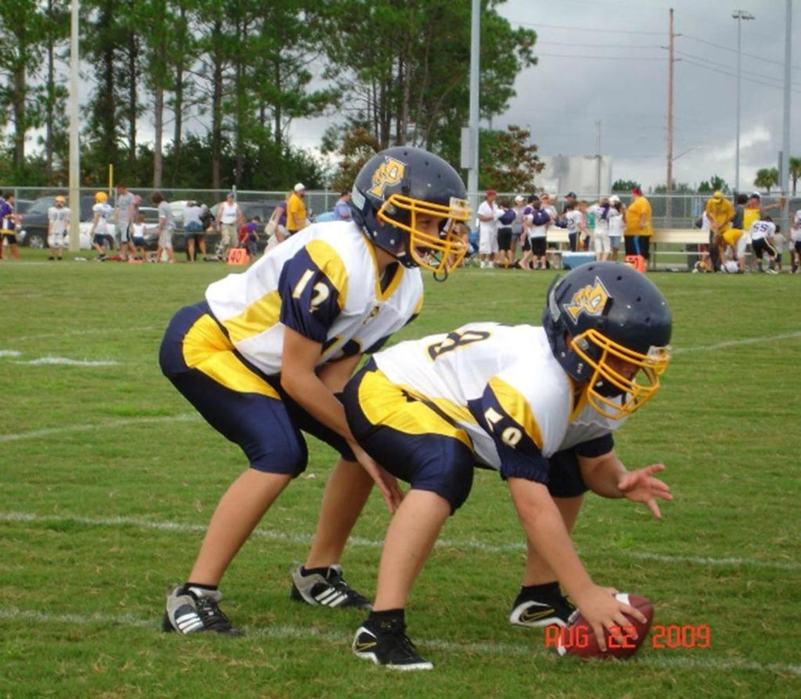 Alex McGough, left, and his brother Shane practice in 2010 while in middle school. They have teamed up again at FIU.
