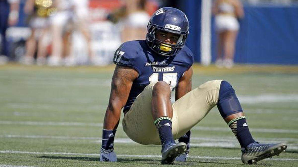 
FIU Panthers wide receiver T.J. Lowder (#17) after missing a pass against the Rice Owls at Ocean Bank Field at FIU Stadium in Miami on Saturday, November 1, 2014.
