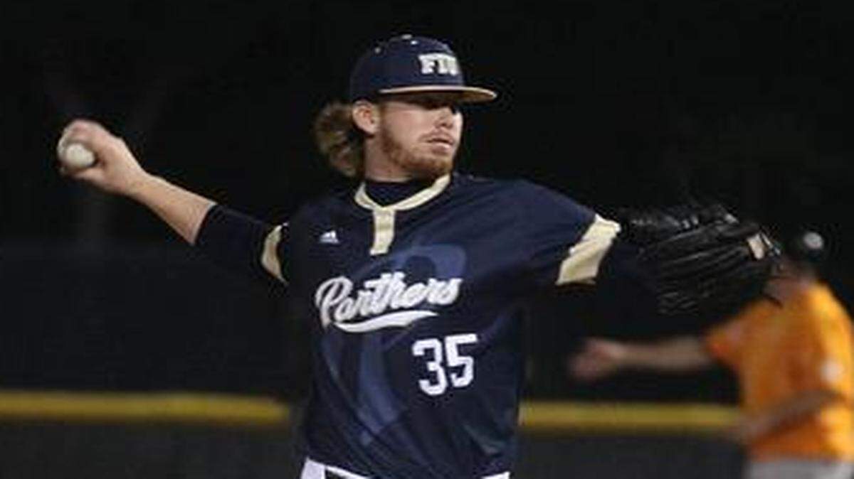 
FIU ace Cody Crouse, pictured earlier this season, earned his second win of the season as the Panthers defeated Manhattan 7-2 on Friday, Feb. 27, 2015. 
