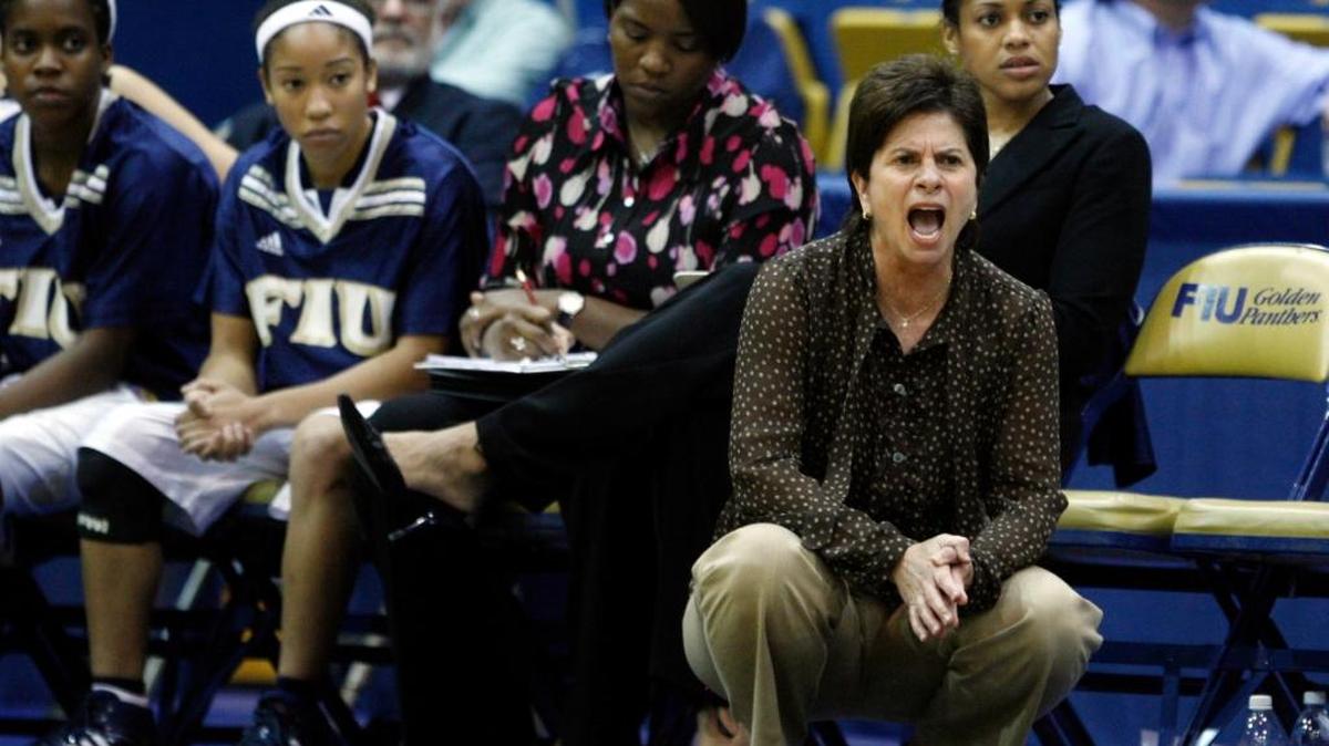Cindy Russo, who coached at FIU for 36 seasons, will be honored at halftime of a game against Rice at FIU Arena on Saturday, Feb. 20, 2016.