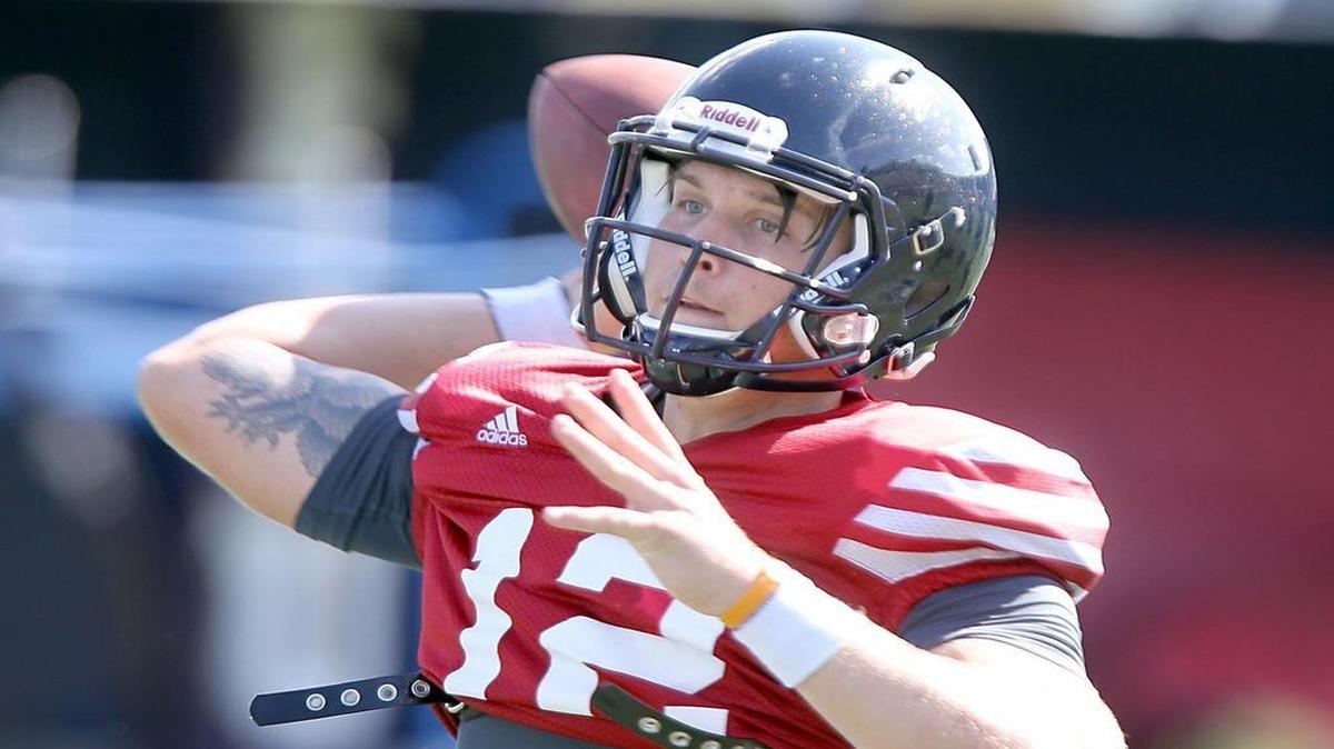 
Sophomore quarterback Alex McGough throws a pass during FIU football practice Monday at Ocean Bank Field. The Panthers open the season Sept. 3 against UCF.
