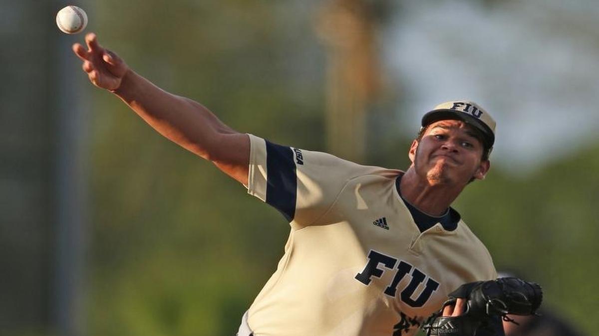FIU pitcher Andres Nunez, shown in a previous game, didn’t allow a run until the seventh inning and struck out six in eight innings against Seton Hall on Friday, Feb. 26, 2016.