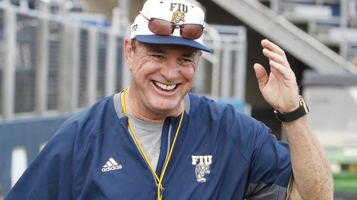 New FIU head coach Butch Davis kicks off fall practice for the Panthers football team on July 29, 2017 at Riccardo Silva Stadium.