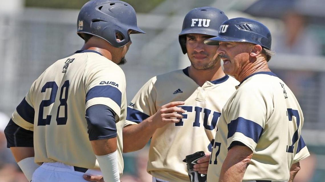 Turtle Thomas, right, reportedly resigned Wednesday after nine seasons as the baseball coach at Florida International University.