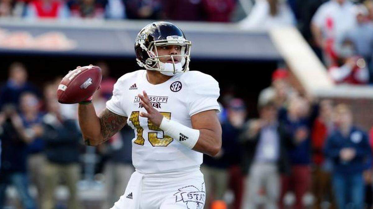 
Dangerous: Mississippi State quarterback Dak Prescott ranks sixth nationally in total offense with 327.9 yards per game.

