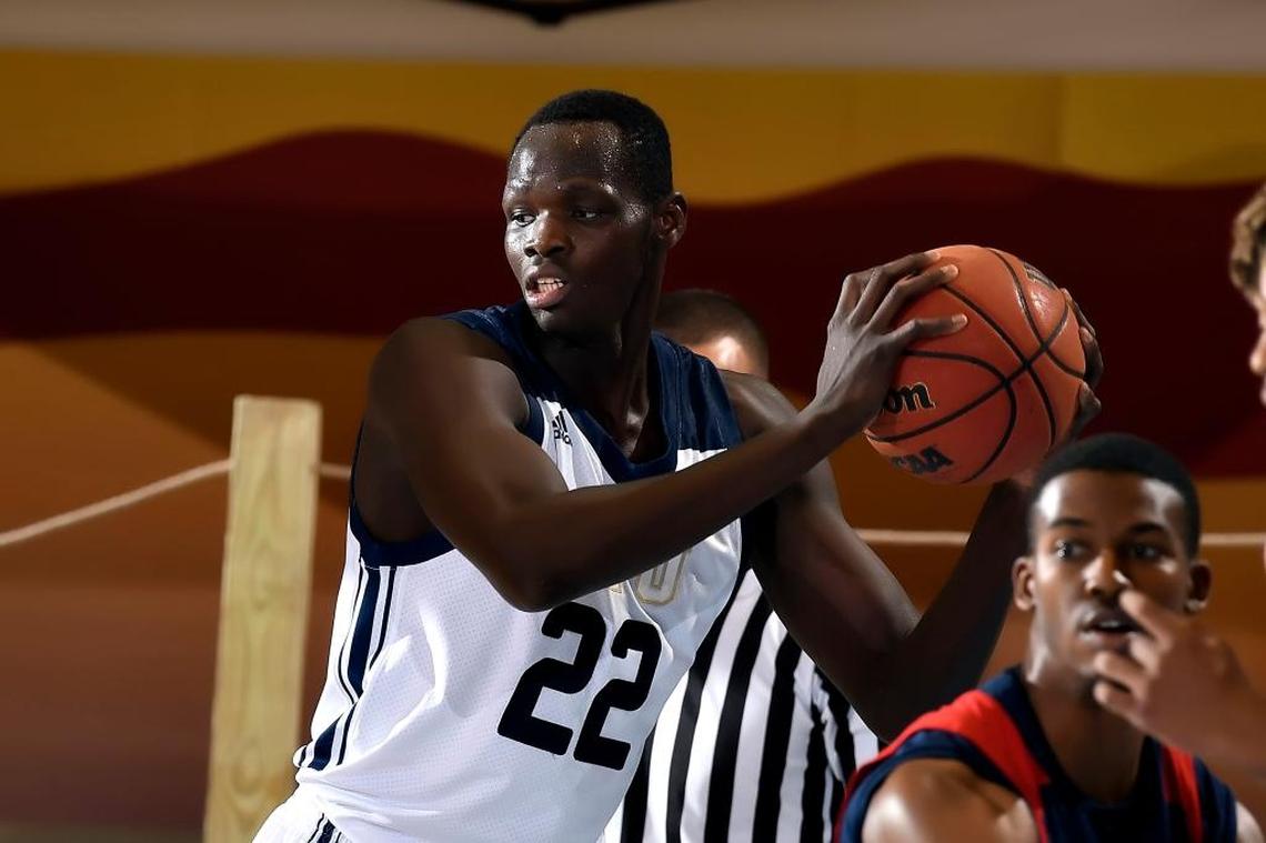 Florida International University’s Elhadji Dieng (22) on Dec. 30 as FIU defeats Florida Atlantic University, 58-57, at the Ocean Bank Convocation Center.