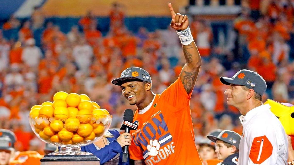 Clemson quarterback Deshaun Watson was named offensive MVP at the Capital One Orange Bowl at Sun Life Stadium in Miami Gardens on December 31, 2015.