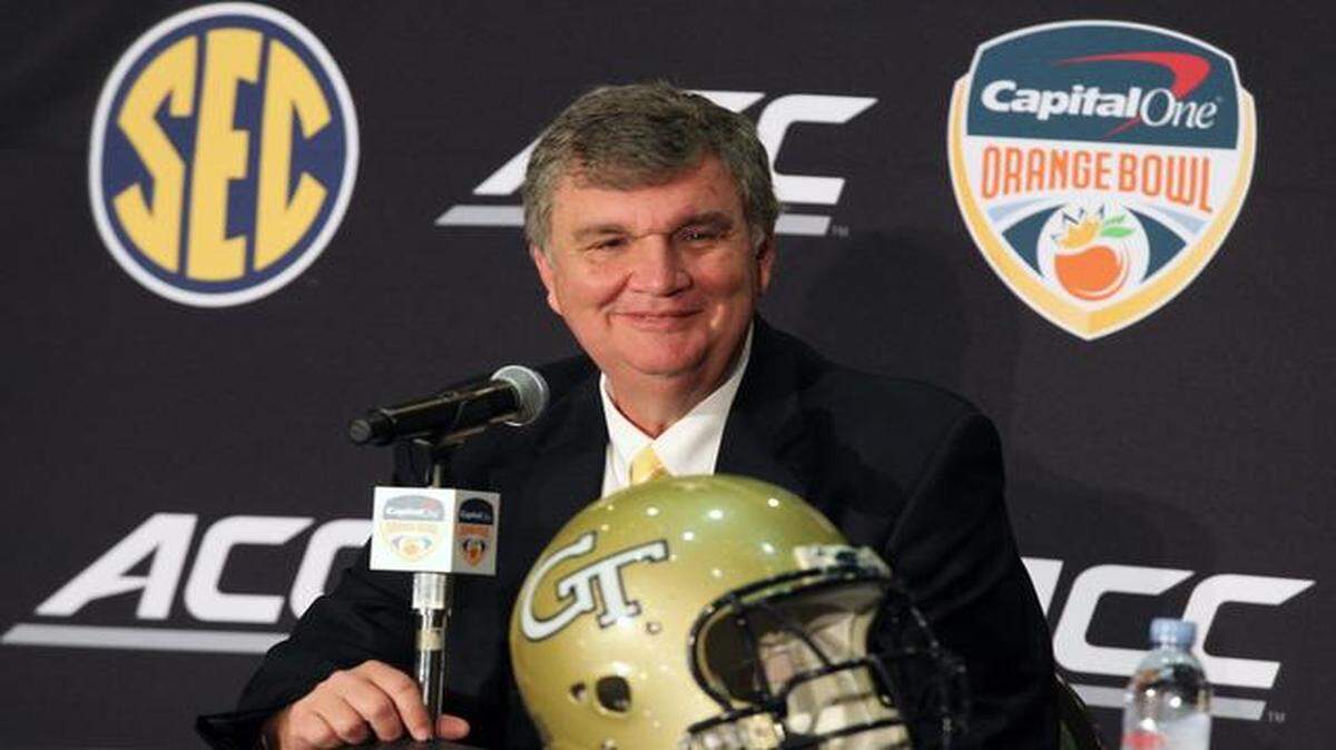 
Tech coach Paul Johnson: ‘I’m a firm believer that if you can run the ball and stop the run, you’re going to be in a lot of games.’
