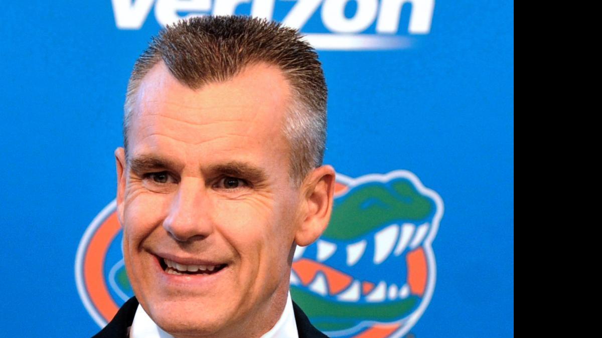 
Florida basketball coach Billy Donovan at a press conference during media day in Gainesville, Fla., on Oct. 15, 2014. 
