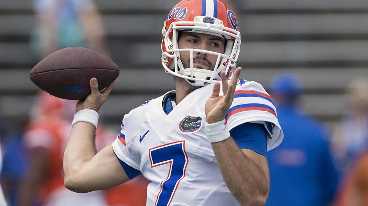 
Will Grier, who is battling Treon Harris for UF’s starting quarterback job, got off to a rocky start during the first preseason practice.
