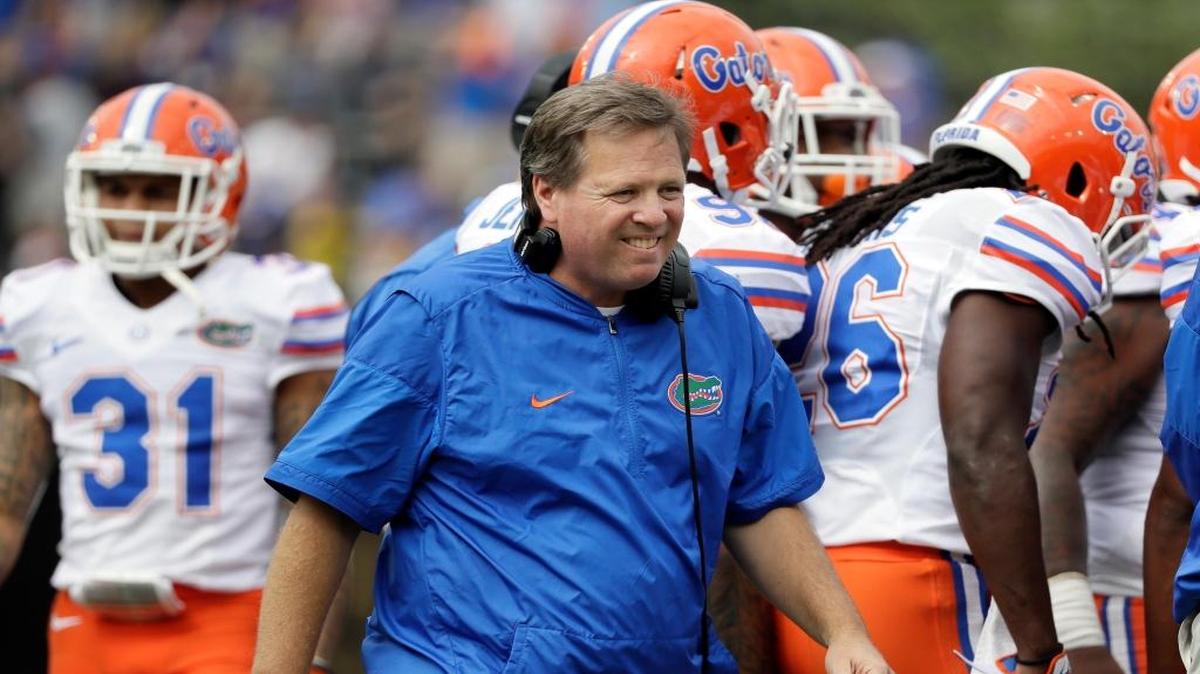 Jim McElwain will coach in his second Georgia-Florida rivalry game on Saturday. The Gators won 27-3 last season.