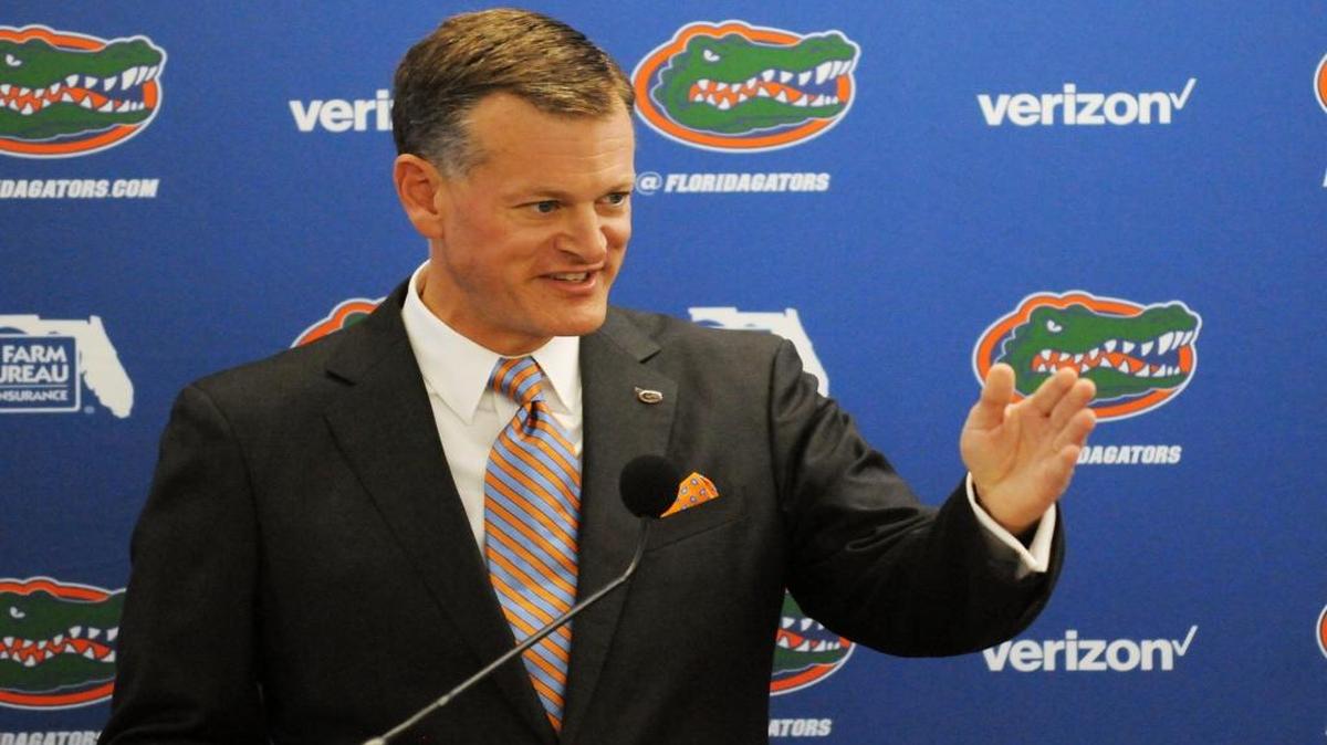 New University of Florida athletics director Scott Stricklin speaks during his introductory news conference on Tuesday, Sept. 27, 2016, in the Otis Hawkins Center on UF’s campus in Gainesville, Florida.