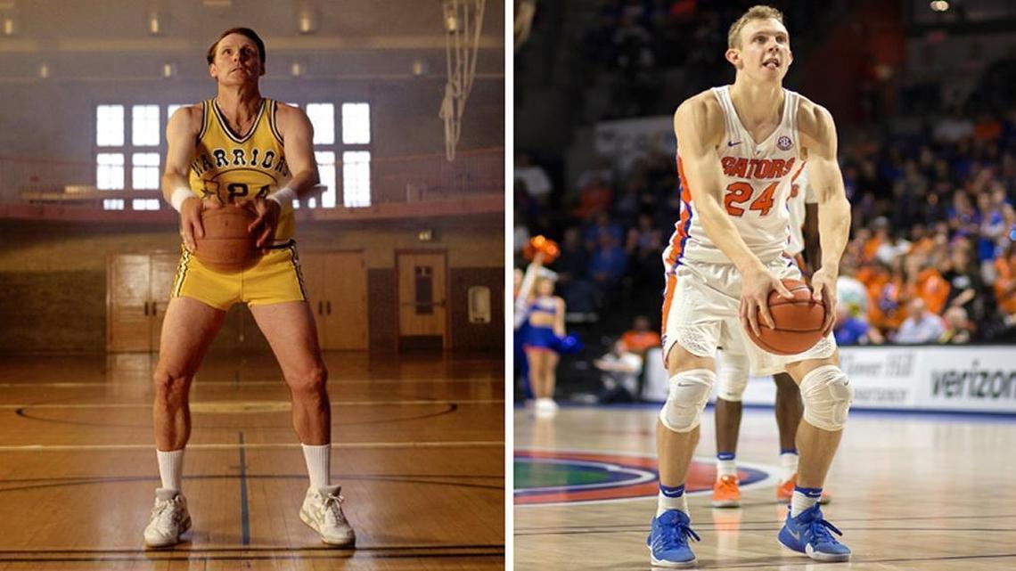 Canyon Barry (right), the youngest of NBA legend Rick Barry’s (left) four sons, plays for the University of Florida and shoots his free throws ‘Granny’ style like his Pop.