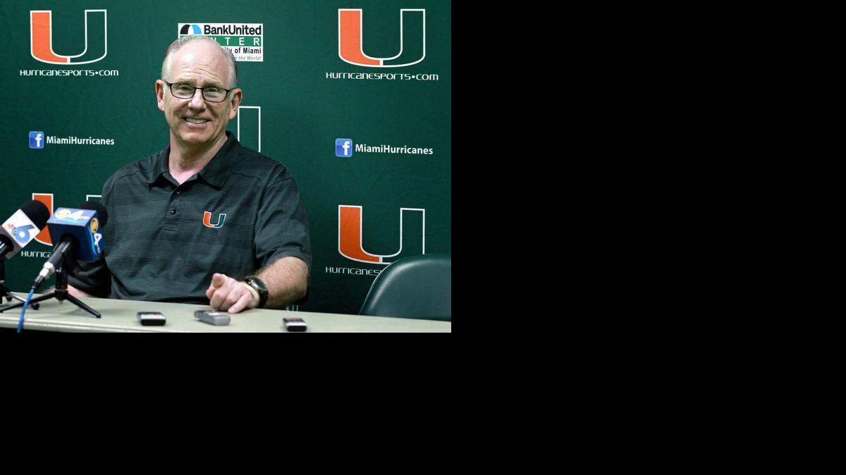 
University of Miami men’s coach Jim Larrañaga. 
