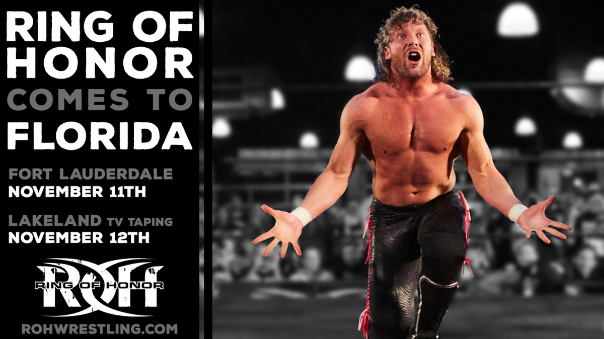 Ring of Honor returns to Florida with shows in Fort Lauderdale on Saturday, Nov. 11 and Lakeland on Sunday, Nov. 12. See Kenny Omega and more.
