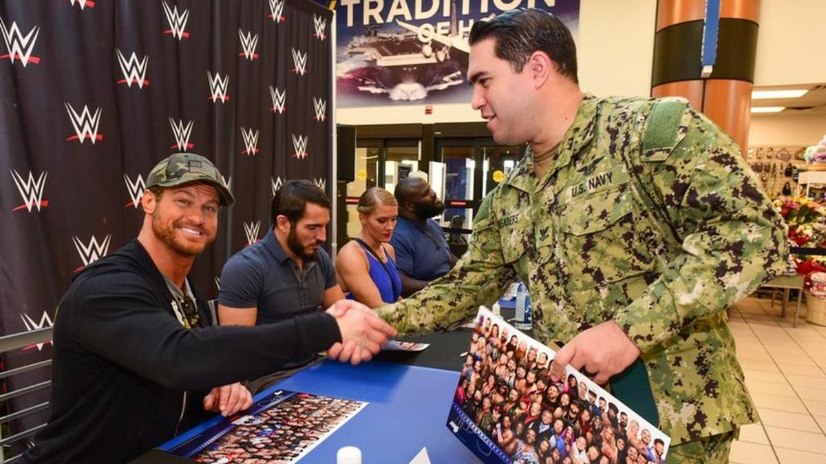 WWE SmackDown Superstar Dolph Ziggler at this year’s Tribute to the Troops from Naval Base San Diego. The 15th annual WWE Tribute to the Troops will be broadcast 8 p.m. ET/ 7 p.m. CT on Thursday, Dec. 14 on USA Network.