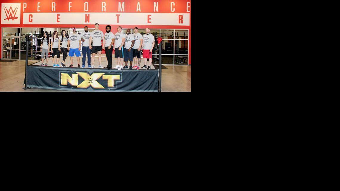 
The WWE Performance Center in Orlando welcomed 11 new recruits to NXT with seven international and four domestic, covering seven countries, to make it the most internationally-versed class yet. From left, they are Nhoop Al-Areebi (Toronto, Ontario, Canada); Cassie McIntosh (Born in Sydney, resides in Melbourne, Australia); Jessica McKay (Sydney, Australia); Oscar Vasquez (Cuidad Juarez, Mexico); Kenneth Crawford (Chicago, Illinois/Anson County, North Carolina); Radomir Petkovic (Belgrade, Serbia); Levis Valenzuela Jr. (Durham, North Carolina); Thomas Kingdon (Traverse City, Michigan); Sesugh Uhaa (Atlanta, Georgia); Peter Howard (Exeter, England); Axel Tischer (Dresdan, Germany).
