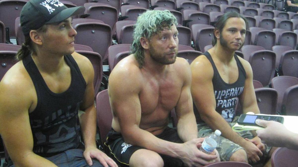 The Ring of Honor Six-Man Tag Champs The Elite (The Young Bucks and Kenny Omega) before a Ring of Honor show on Saturday, Nov. 11 at the War Memorial Auditorium in Fort Lauderdale. The Elite and ROH Champ Cody Rhodes helped draw about 2,000 fans.