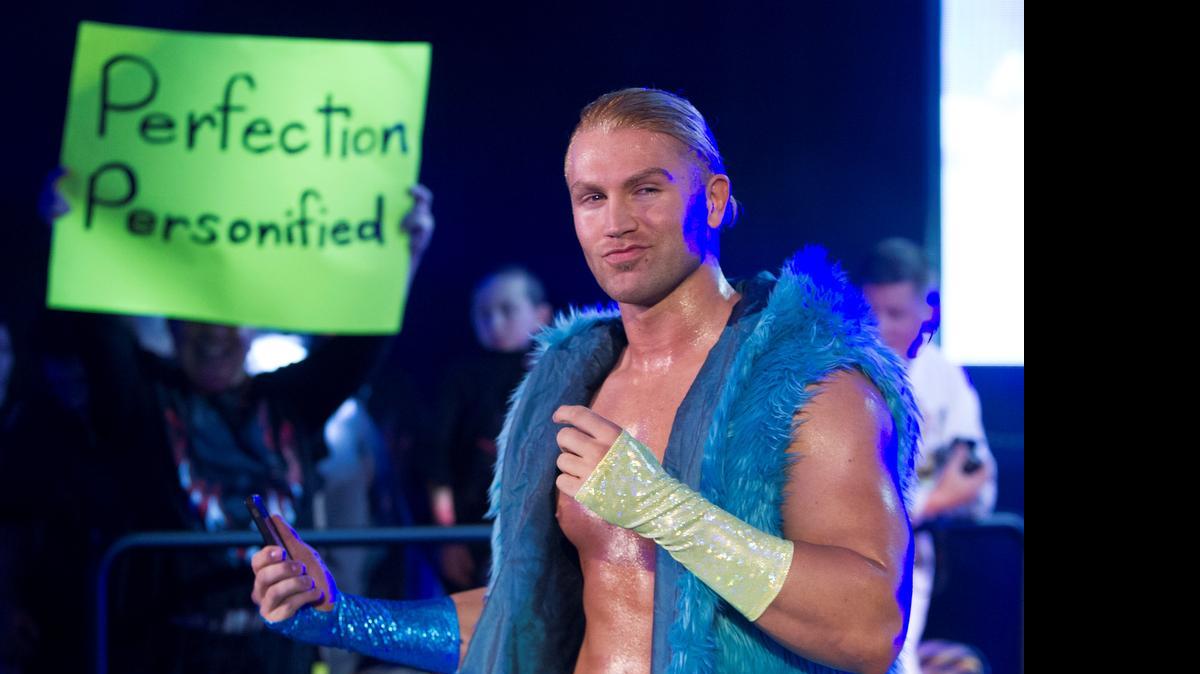
The elaborate ring attire and iPhone are part of Tyler Breeze’s model-esque entrance during WWE NXT shows. NXT will be in Fort Pierce, Miami and West Palm Beach in July, and tickets are on sale. 
