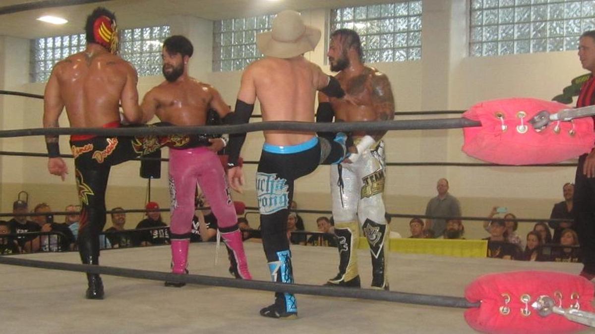 It was an emotional night for the Lucha World Order as LWO members/friends Lince Dorado, Jay Rios, Mr. 450 and Jon Cruz competed in a Lucha World Order tag match at an Ignite Pro Wrestling show on Friday, July 22 at the (South Florida) Fort Pierce National Guard Armory. Dorado is a WWE Cruiserweight Classic participant and Mr. 450 an alternate. Your referee is former WCW ref Randy Eller.