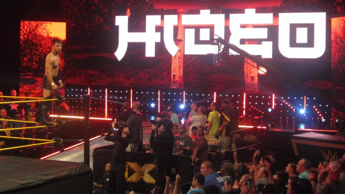 NXT Superstar Hideo Itami at a WWE NXT show. #NXTMiami is Friday, Oct. 6 at The Fieldhouse at the Watsco Center at the University of Miami in Coral Gables. #NXTWestPalm is Saturday, Oct. 14 at the Palm Beach County Convention Center. Tickets go on sale 10 a.m. ET on Friday, Aug. 18.