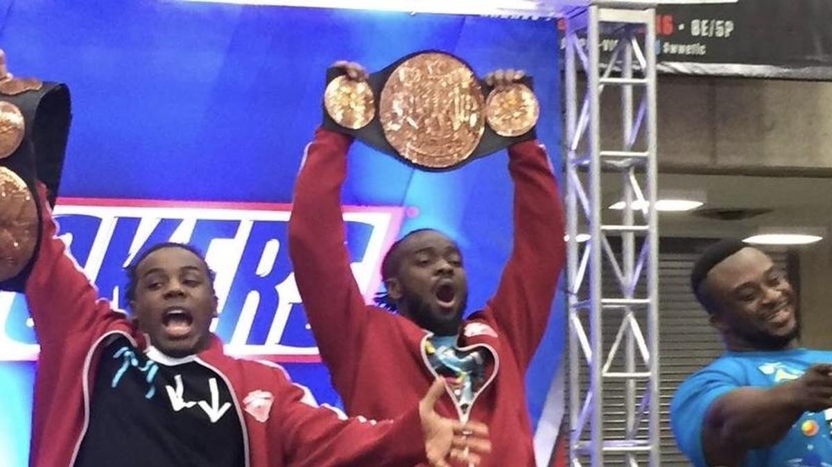 WWE Superstars The New Day (Xavier Woods, Big E, Kofi Kingston) at a WWE WrestleMania Axxess. This year’s fan fest spectacular is Thursday, March 30-Sunday, April 2 at the Orange County Convention Center in Orlando.