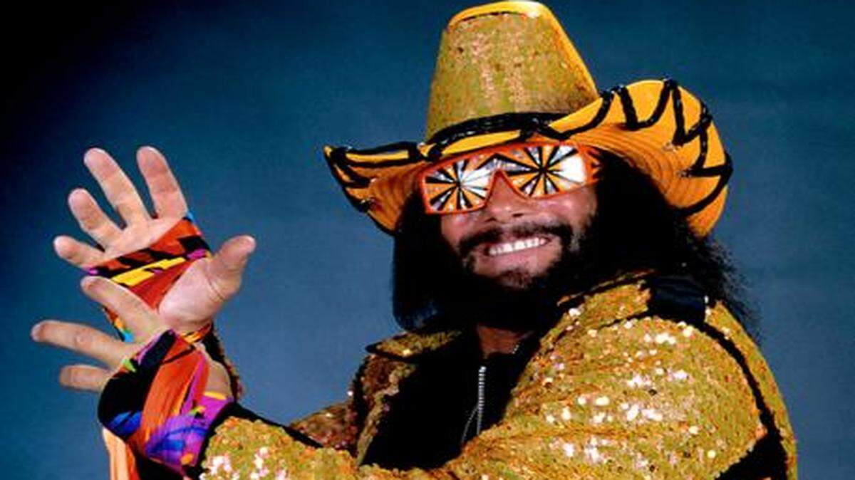 
In this undated publicity image released by WWE, professional wrestler Randy "Macho Man" Savage is shown. Savage, whose legal name was Randy Mario Poffo, will be inducted into the WWE Hall of Fame during WrestleMania 31 Week. Savage died in 2011.
