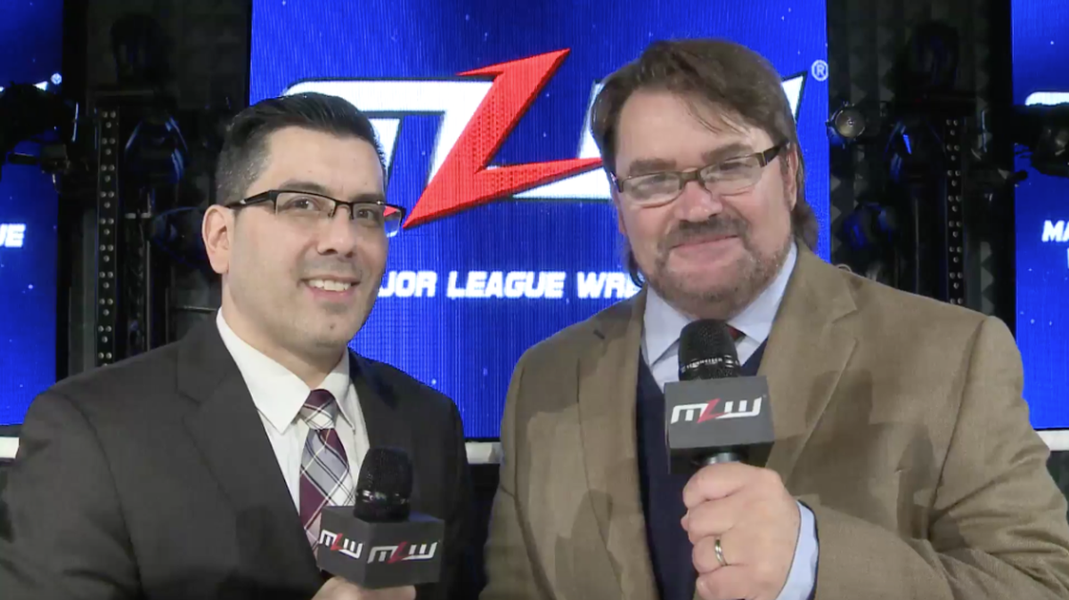 Former WWE broadcaster Rich Bocchini (left) and former WCW broadcaster Tony Schiavone call the MLW action for a streaming audience.
