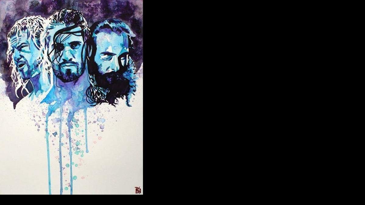 
Talented artist Rob Schamberger paints Dolph Ziggler, Seth Rollins and Intercontinental champ Luke Harper to promote the WWE TLC: Tables, Ladders & Chairs on pay-per-view and WWE Network. 
