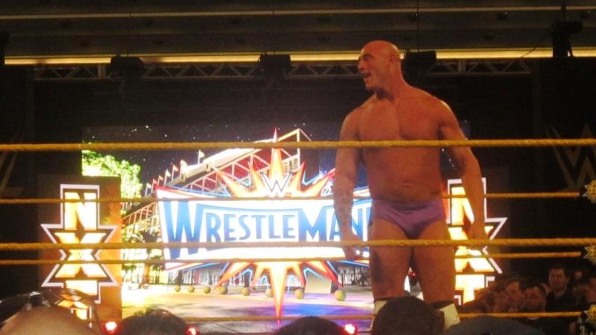 NXT Superstar Dan Matha at the WWE WrestleMania 33 Ticket On-Sale Party at the Dr. Phillips Center in Downtown Orlando. NXT TakeOver: Orlando is part of WrestleMania 33 Week, and tickets go on sale in December.