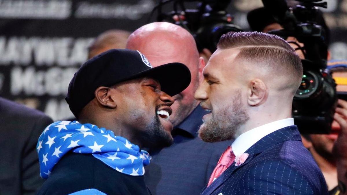 Luego de dos años de su retiro, Floyd Mayweather Jr. (izq.)  regresa al cuadrilátero para un particular combate de boxeo frente a la estrella irlandesa de las artes marciales mixtas, Conor McGregor, en lo que será la última multimillonaria pelea de su exitosa carrera.