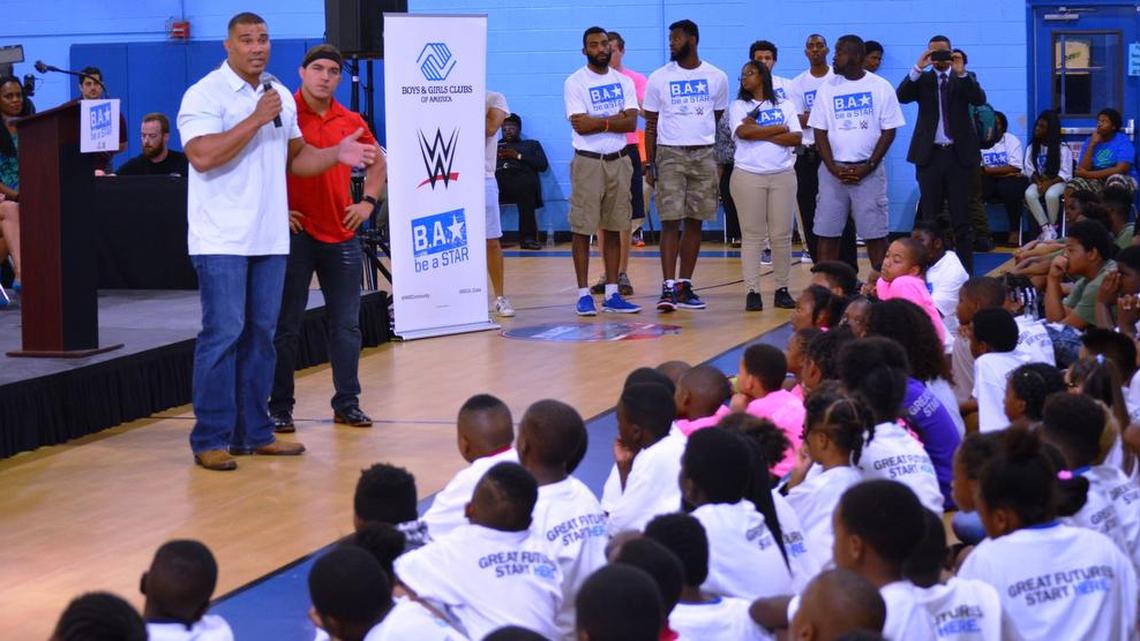 WWE Superstars American Alpha (Jason Jordan and Chad Gable) participated in a WWE Be a STAR anti-bullying rally, hosted by WWE and the Boys & Girls Clubs of Central Florida: Universal Orlando Foundation Branch, during WrestleMania Week Orlando.