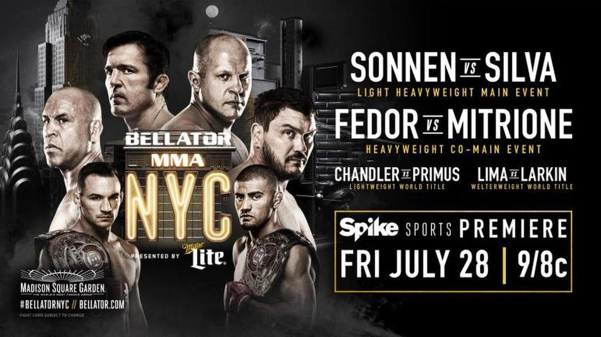For those who missed the pay-per-view telecast on June 24 or want to see it again, a special encore presentation of Bellator NYC: Sonnen vs. Silva is 9-11:30 p.m. ET/PT on Friday, July 28 on Spike.