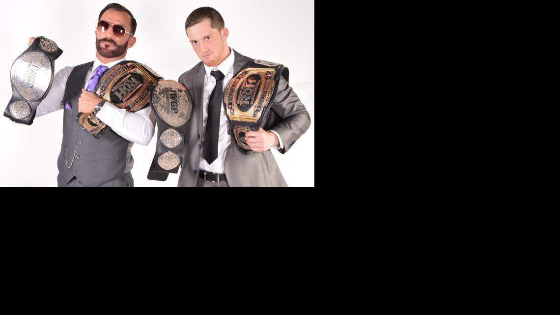 
reDRagon (Bobby Fish and Kyle O'Reilly) held the IWGP junior heavyweight and Ring of Honor tag team titles simultaneously. They defend the ROH tag belts against the Young Bucks during ROH’s 13th Anniversary Show at 8 p.m. EST Sunday, March 1 on pay-per-view. 
