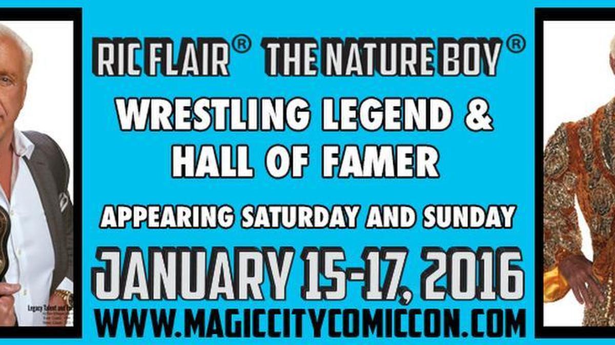 Two-time WWE Hall of Famer Ric Flair will be part of Magic City Comic Con Jan. 15-17 at the Miami Airport Convention Center.