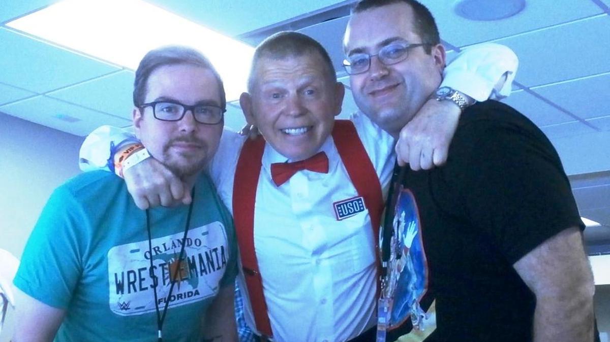 WWE Hall of Famer Bob Backlund visits the press box before WWE WrestleMania 33 on Sunday, April 2 at Camping World Stadium, formerly the Orlando Citrus Bowl.