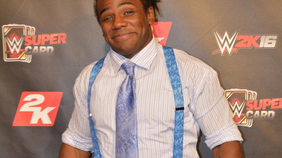 
WWE superstar Xavier Woods stepped up his game, leading The New Day, the entertaining WWE tag team champs. The New Day hopes to defend the titles at WWE Night of Champions on Sunday, Sept. 20. Promoting The New Day, WWE and 2K, Woods participated in a ‘WWE 2K16’ video game event during WWE SummerSalm Weekend in NYC.
