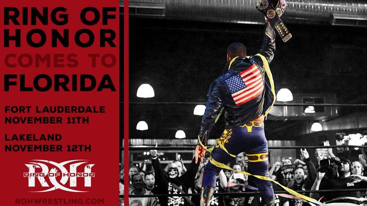 Ring of Honor returns to Florida with shows in Fort Lauderdale on Saturday, Nov. 11 and Lakeland on Sunday, Nov. 12. See ROH Champ Cody Rhodes, Kenny Omega and more.