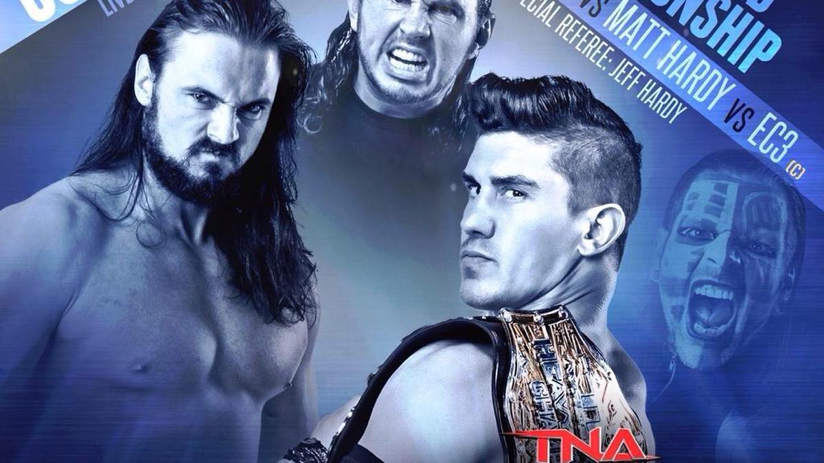 
Ethan Carter III defends the TNA world championship against Drew Galloway and Matt Hardy in a triple threat match during TNA’s Bound for Glory, which begins 8 p.m. EST Sunday, Oct. 4 on pay-per-view and Flipps from the Cabarrus Arena in Concord, N.C. Jeff Hardy will be the special guest referee.
