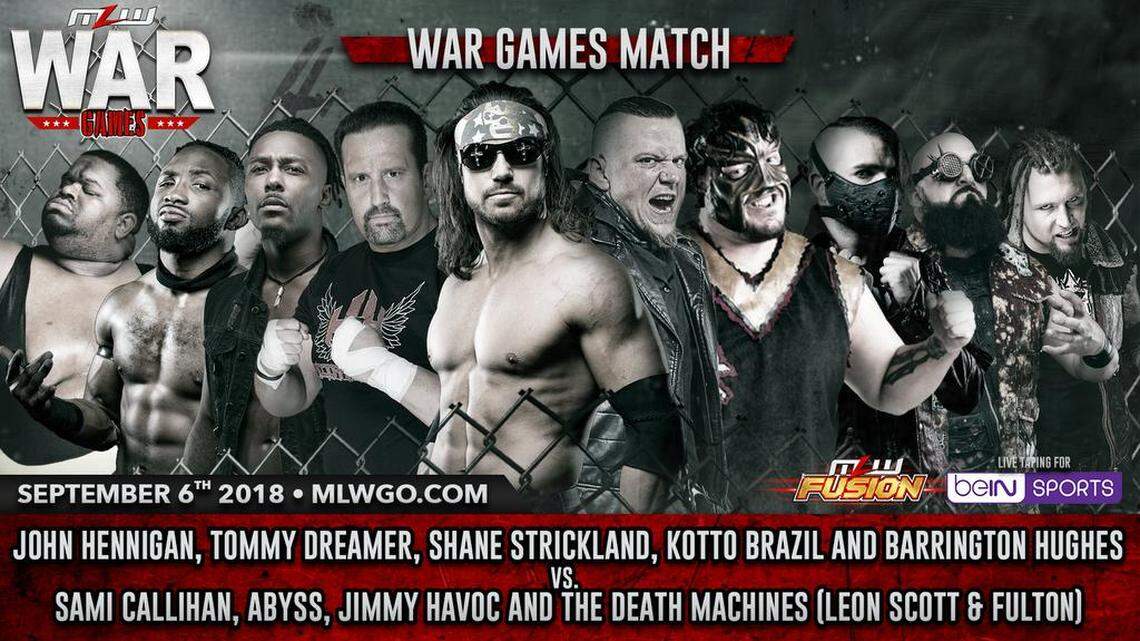 Tommy Dreamer makes his MLW debut as he teams with John Hennigan, Barrington Hughes, Shane Strickland and Kotto Brazil to battle Callihan’s Ravagers (Sami Callihan, Jimmy Havoc, The Death Machines and the Monster Abyss) in a special War Games matchup on Thursday, Sept. 6 at the War Memorial Auditorium in Fort Lauderdale.