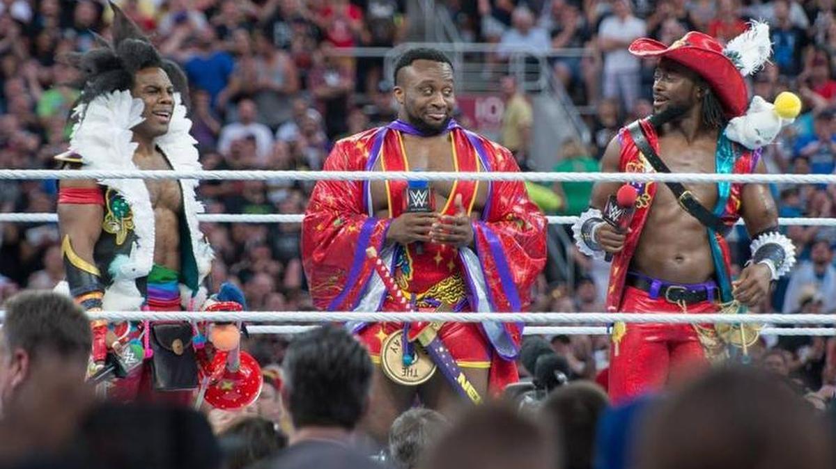 The New Day (Xavier Woods, Big E, Kofi Kingston) dressed as characters from critically acclaimed online game FINAL FANTASY XIV in a one-of-a-kind, FINAL FANTASY-themed entrance to WWE WrestleMania 33 in April at Camping World Stadium, formerly Orlando Citrus Bowl. The WWE SmackDown tag team champion New Day will be at the AmericanAirlines Arena on Sunday, Aug. 13 for a 5 p.m. SmackDown house show (no TV) in Miami.
